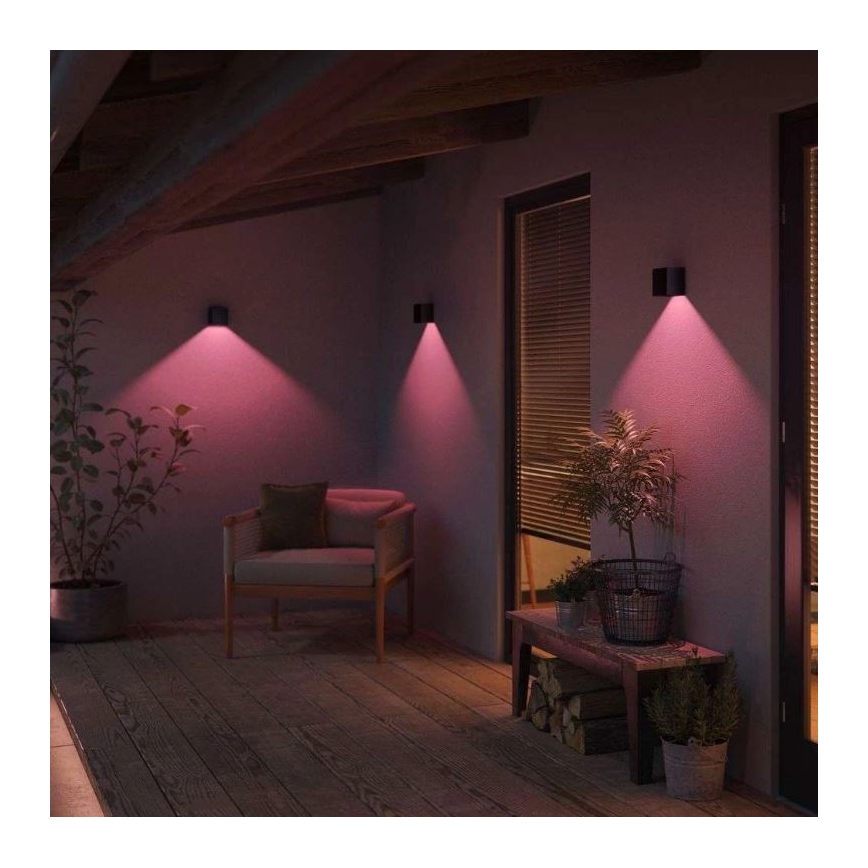 Philips - Lot de 2 appliques murales d'extérieur dimmables LED RGBW Hue RESONATE LED/8W/230V 2000-6500K IP44