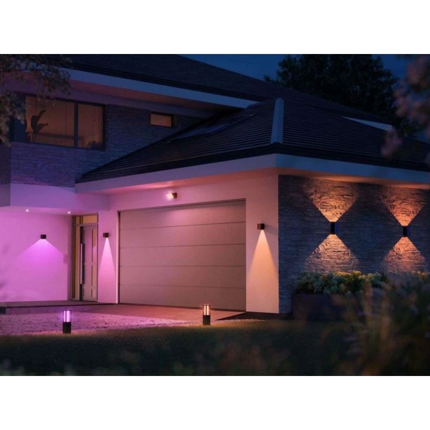 Philips - Lot de 2 appliques murales d'extérieur dimmables LED RGBW Hue RESONATE LED/8W/230V 2000-6500K IP44