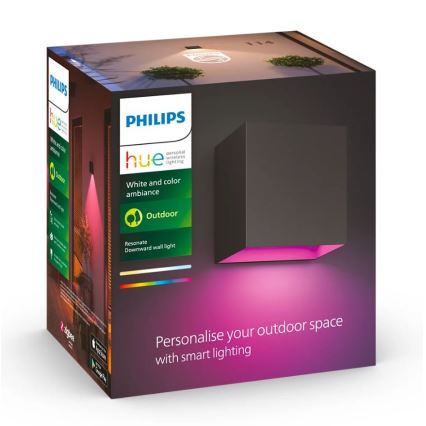 Philips - Lot de 2 appliques murales d'extérieur dimmables LED RGBW Hue RESONATE LED/8W/230V 2000-6500K IP44