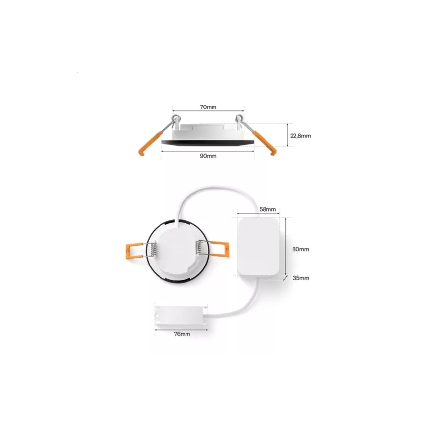 Philips - Lot de 2 spots encastrés LED RGBW dimmables pour salle de bains Hue SLIM LED/8,3W/230V 2000-6500K noir IP44