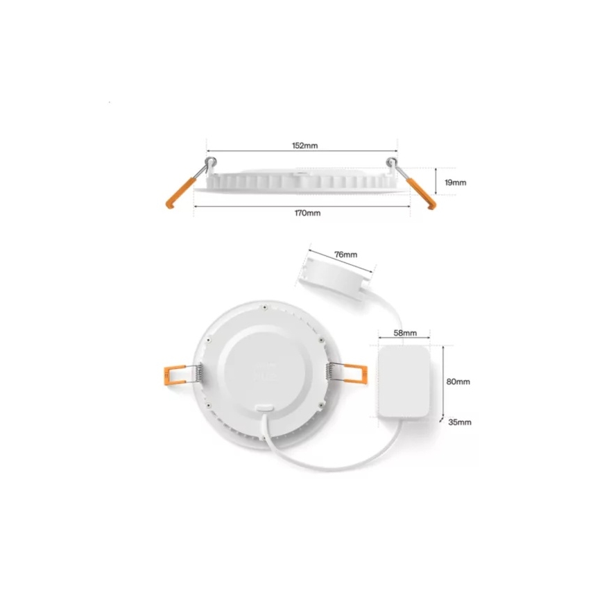 Philips - Lot de 2 spots encastrés LED RGBW dimmables pour salle de bains Hue SLIM LED/12W/230V 2000-6500K blanc IP44