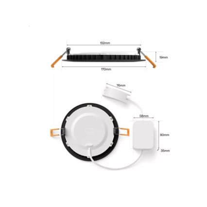 Philips - Lot de 2 spots encastrables LED RGBW dimmables pour salle de bains Hue SLIM LED/12W/230V 2000-6500K noir IP44