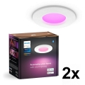 Philips - Lot de 2 spots encastrés LED RGBW dimmables pour salle de bains Hue SLIM LED/8,3W/230V 2000-6500K blanc IP44
