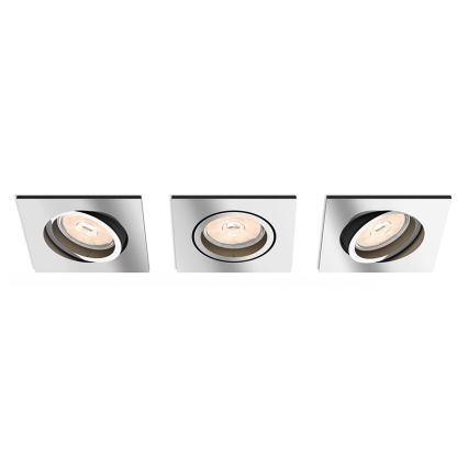 Philips - Lot de 3 spots encastrables LED RGBW dimmables DONEGAL 1xGU10/4,8W/230V + télécommande