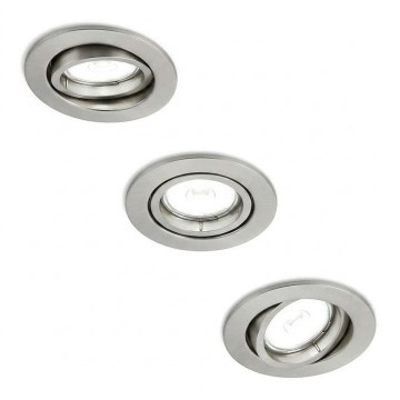 Philips - Lot de 3 spots encastrables PERIDOT 1xGU10/7W/230V, finition argentée