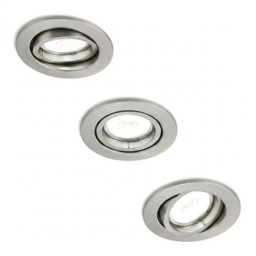 Philips - Lot de 3 spots encastrables PERIDOT 1xGU10/7W/230V, finition argentée