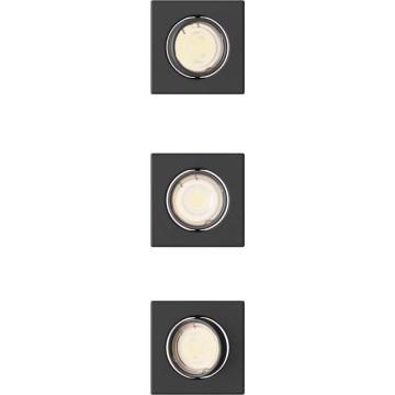 Philips - Lot de 3 spots encastrables PERIDOT 1xGU10/7W/230V noir
