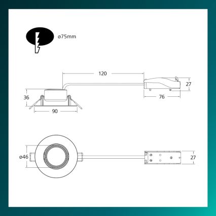 Philips - Lot de 3 spots encastrables LED dimmables CILANTRO LED/5W/230V 4000K noir