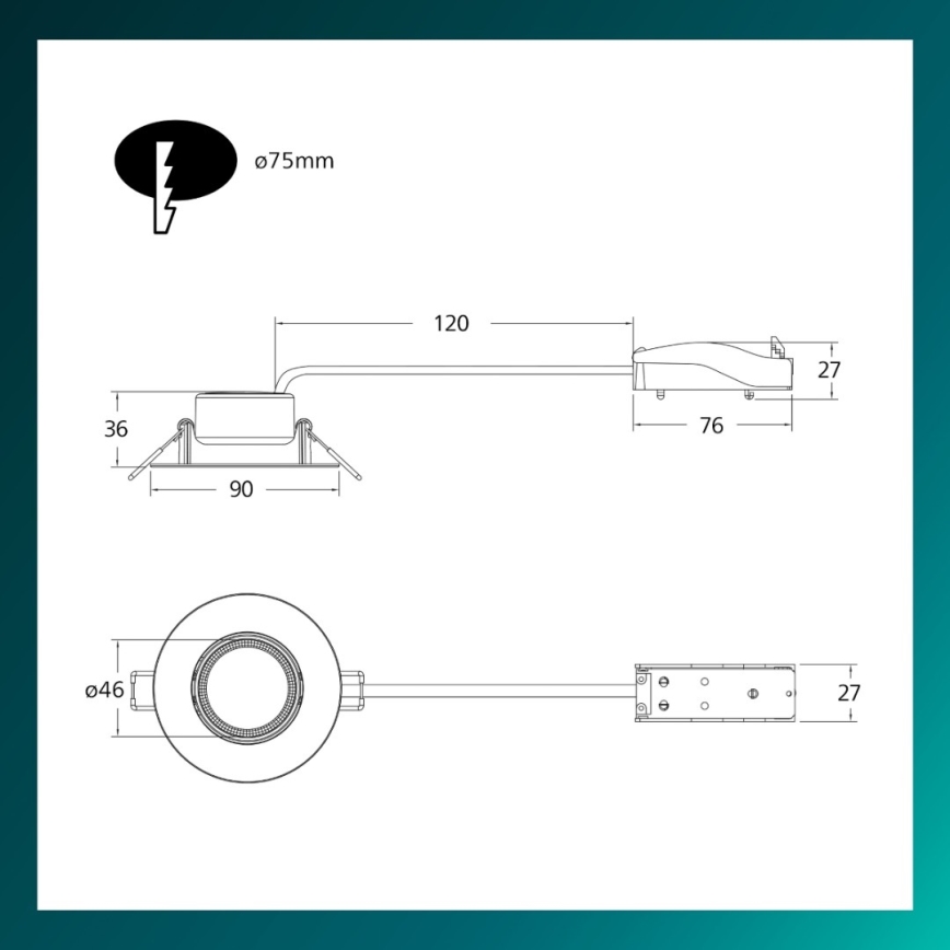 Philips - Lot de 3 spots encastrables LED dimmables CILANTRO LED/5W/230V 4000K noir