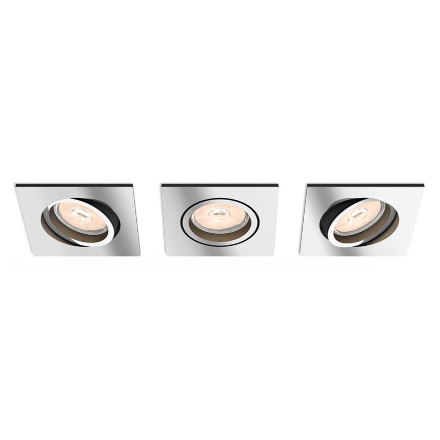 Philips - LOT de 3 spots LED RGBW dimmables encastrables DONEGAL 3xGU10/4,8W/230V + télécommande