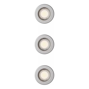 Philips - LOT DE 3 spots encastrés PERIDOT 1xGU10/7W/230V argentés