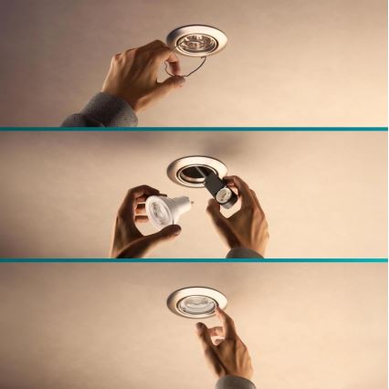 Philips - LOT DE 3 spots encastrés PERIDOT 1xGU10/7W/230V blancs