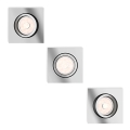 Philips - LOT de 3 spots LED RGBW dimmables encastrables DONEGAL 3xGU10/4,8W/230V + télécommande
