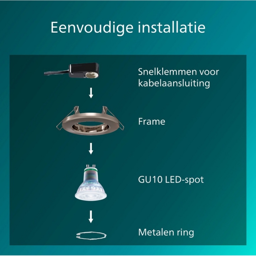 Philips - Lot de 5 spots encastrés PERIDOT 1xGU10/7W/230V argentés