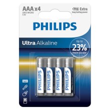 Philips LR03E4B/10 - 4 pc Pile alcaline AAA ULTRA ALKALINE 1,5V
