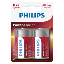 Philips LR20P2B/10 - 2 pc Pile alcaline D POWER ALKALINE 1,5V