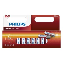 Philips LR6P12W/10 - 12 pc Pile alcaline AA POWER ALKALINE 1,5V 2600mAh