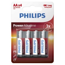 Philips LR6P4B/10 - 4 pc Pile alcaline AA POWER ALKALINE 1,5V
