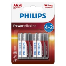 Philips LR6P6BP/10 - 6 pc Pile alcaline AA POWER ALKALINE 1,5V