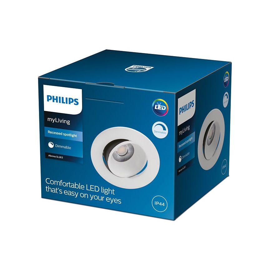 Philips - Spot encastrable de salle de bain à intensité variable ABROSA 1xLED/9W/230V IP44