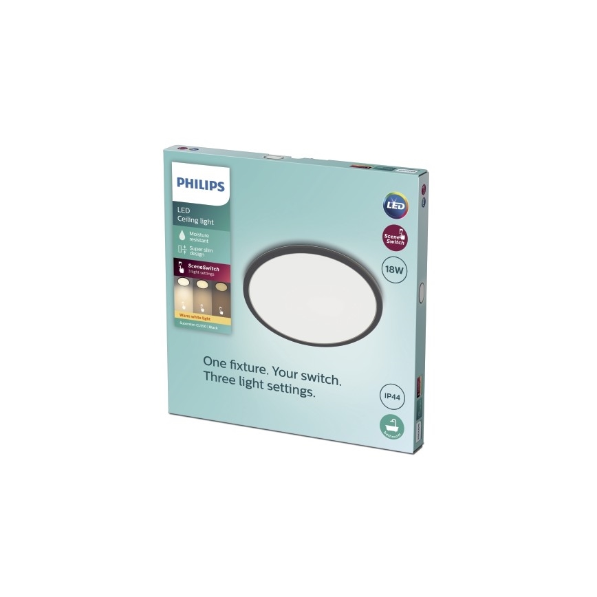Philips - Plafonnier de salle de bain LED à intensité variable SCENE SWITCH LED/18W/230V IP44 2700K