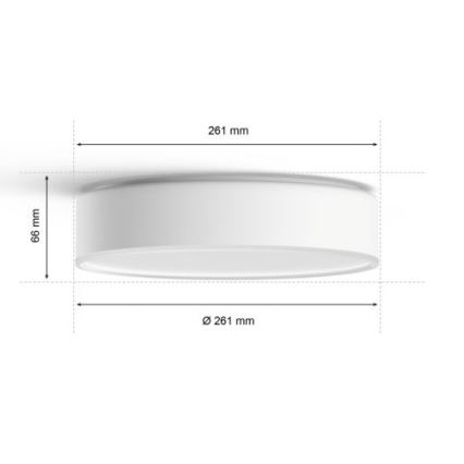 Philips - Plafonnier à intensité variable LED Hue LED/9,6W/230V 2200–6500K d. 261 mm blanc + télécommande