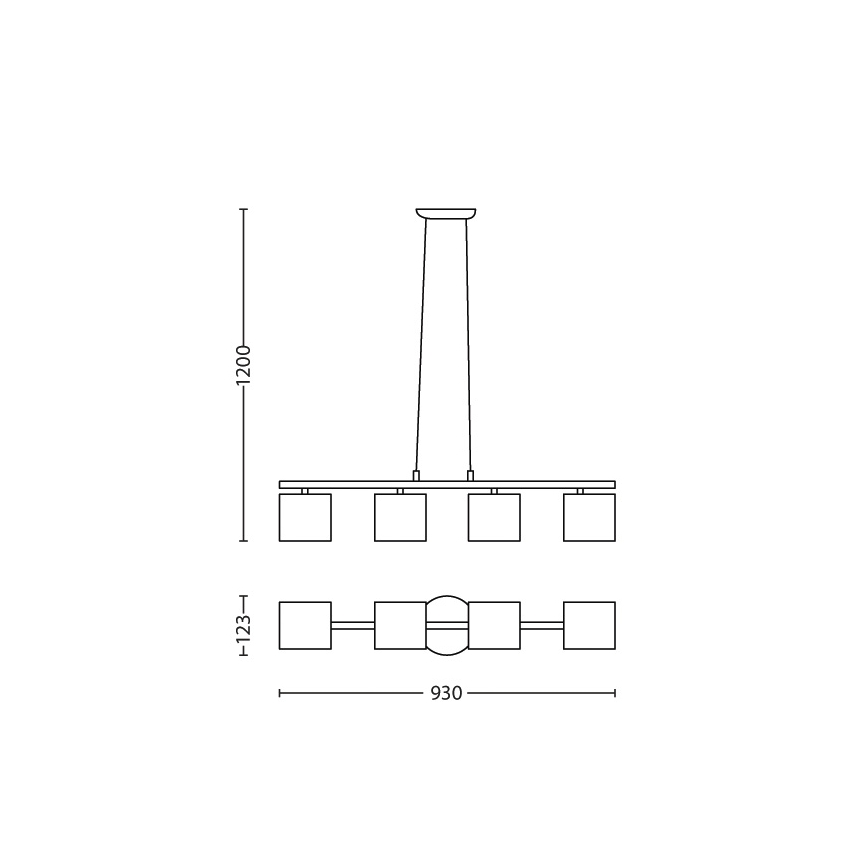 Philips Massive 38051/11/10 - Suspension CALLAS 4xG9/40W