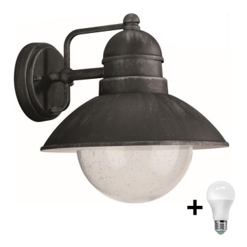 Philips Massive - Applique murale LED extérieure avec détecteur crépusculaire DAMASCUS 1xE27/9W/230V IP44