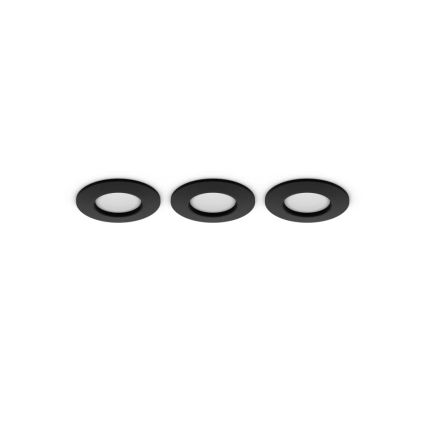 Philips - Lot de 3 spots encastrés LED RGBW dimmables pour salle de bains Hue SLIM LED/8,3W/230V 1000-20000K noir P44