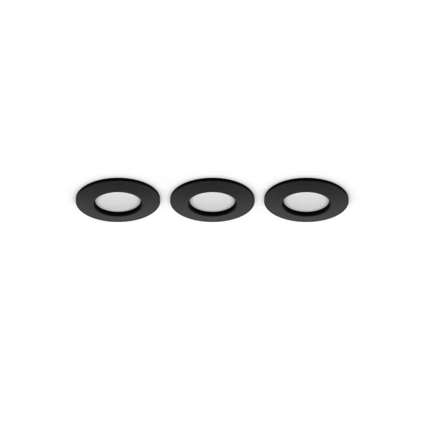 Philips - Lot de 3 spots encastrés LED RGBW dimmables pour salle de bains Hue SLIM LED/8,3W/230V 1000-20000K noir P44
