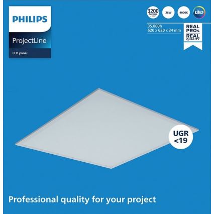 Philips - Panneau LED encastrable PROJECTLINE LED/36W/230V 62x62 cm
