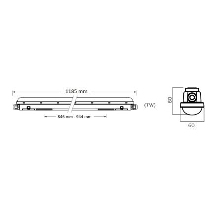 Philips Pila - Luminaire linéaire LED professionnel 40 W, 230 V, 120 cm, IP65