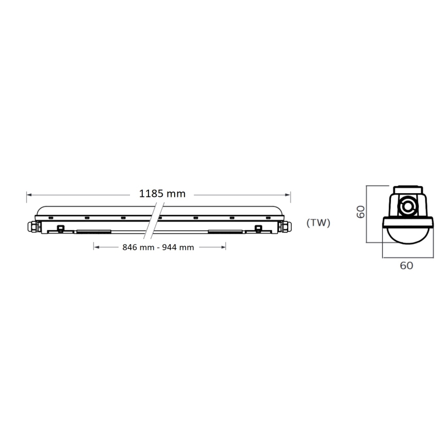 Philips Pila - Luminaire linéaire LED professionnel 40 W, 230 V, 120 cm, IP65