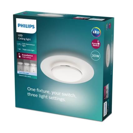 Philips- Plafonnier à intensité variable LED SCENE SWITCH LED/30W/230V 4000K argent