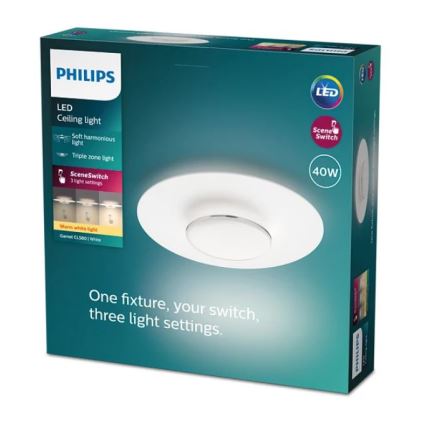 Philips- Plafonnier à intensité variable LED SCENE SWITCH LED/40W/230V 2700K argent