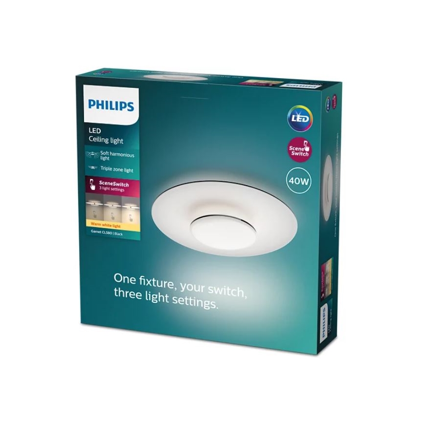 Philips- Plafonnier à intensité variable LED SCENE SWITCH LED/40W/230V 2700K noir