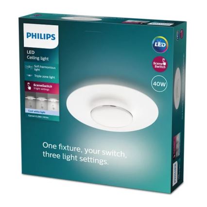 Philips- Plafonnier à intensité variable LED SCENE SWITCH LED/40W/230V 4000K argent