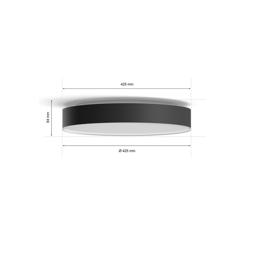 Philips - Plafonnier à intensité variable LED Hue LED/33,5W/230V 2200-6500K d. 425 mm noir + télécommande