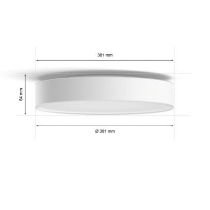 Philips - Plafonnier à intensité variable LED Hue LED/19,2W/230V 2200-6500K d. 381 mm blanc + télécommande