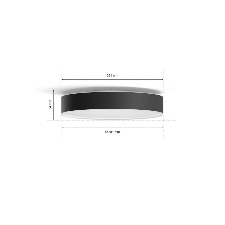 Philips - Plafonnier à intensité variable LED Hue LED/19,2W/230V 2200-6500K d. 381 mm noir + télécommande