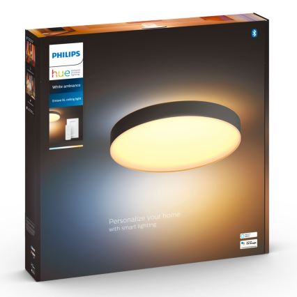 Philips - Plafonnier à intensité variable LED Hue LED/48W/230V 2200-6500K d. 551 mm noir + télécommande