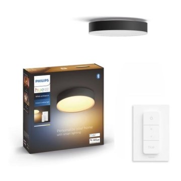 Philips - Plafonnier à intensité variable LED Hue LED/9,6W/230V 2200-6500K d. 261 mm noir + télécommande