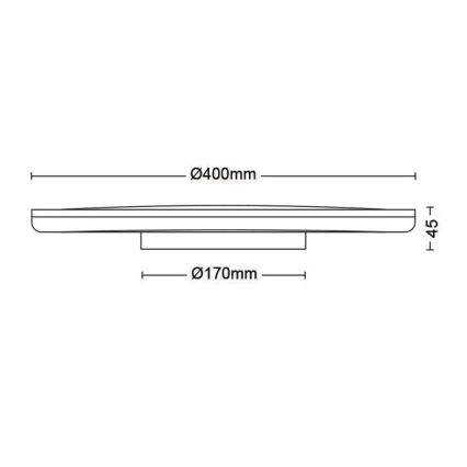 Philips - Plafonnier à intensité variable SCENE SWITCH LED/22W/230V d. 40 cm 2700K noir