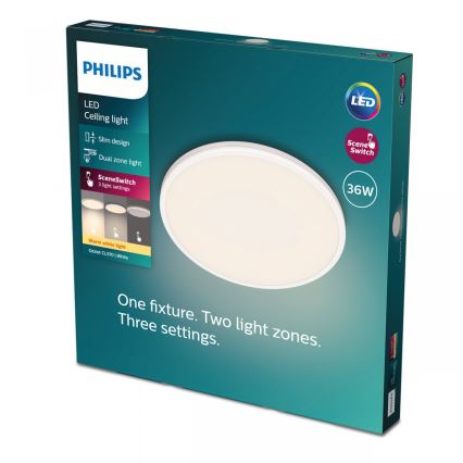 Philips - Plafonnier à intensité variable SCENE SWITCH LED/36W/230V d. 50 cm 2700K blanc