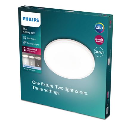 Philips - Plafonnier à intensité variable SCENE SWITCH LED/36W/230V d. 50 cm 4000K blanc