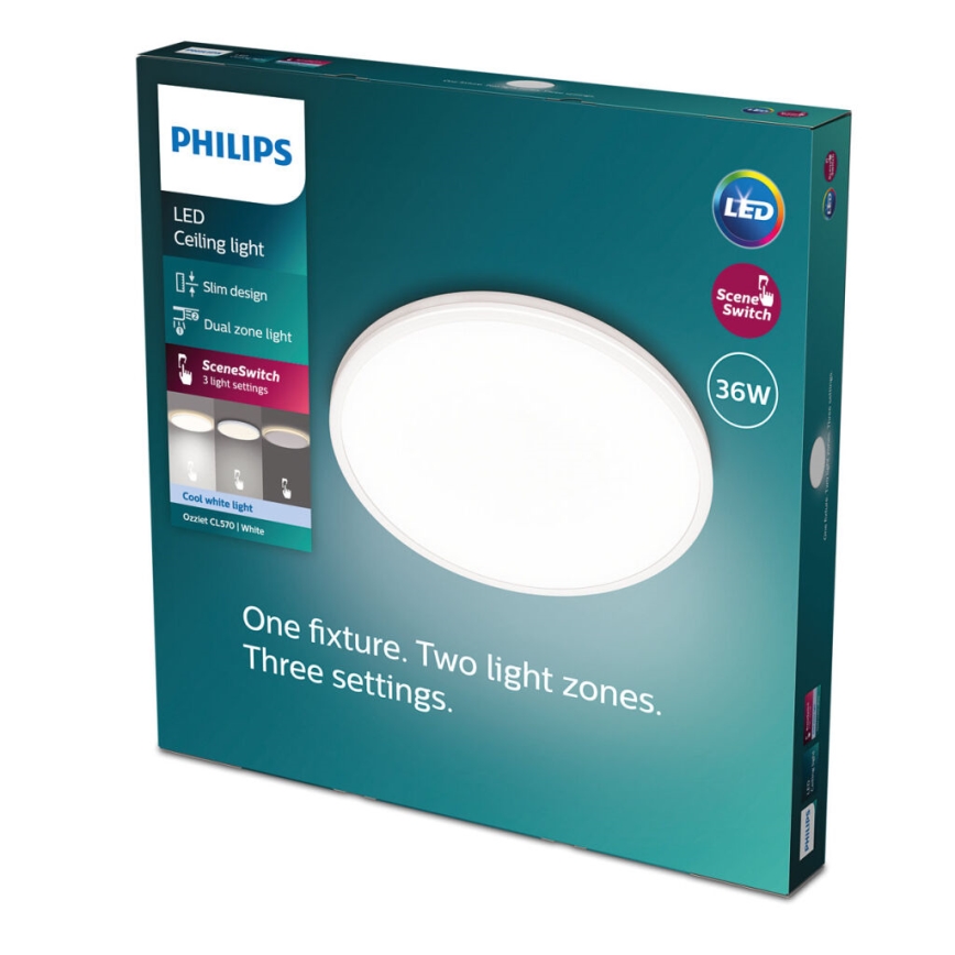 Philips - Plafonnier à intensité variable SCENE SWITCH LED/36W/230V d. 50 cm 4000K blanc