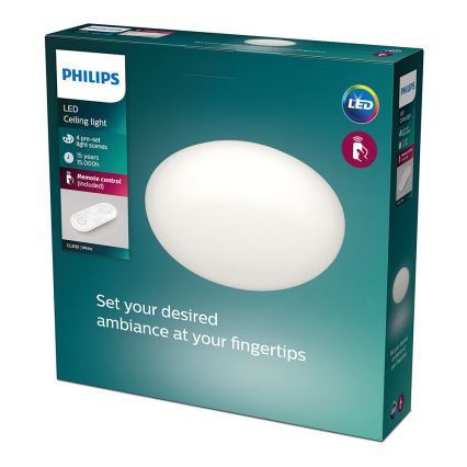 Philips - Plafonnier à intensité variable TOBA 1xLED/23W/230V + télécommande