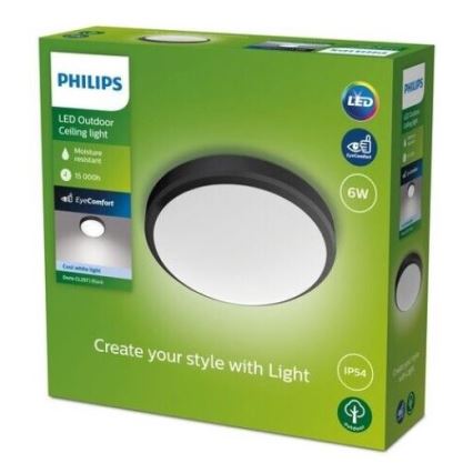 Philips - Plafonnier de salle de bain LED/6W/230V 4000K IP54 noir