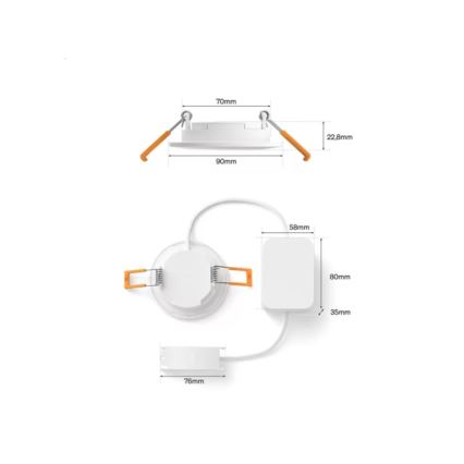Philips - Plafonnier encastré pour salle de bains LED RGBW dimmable Hue SLIM LED/8,3W/230V 1000-20000K blanc IP44