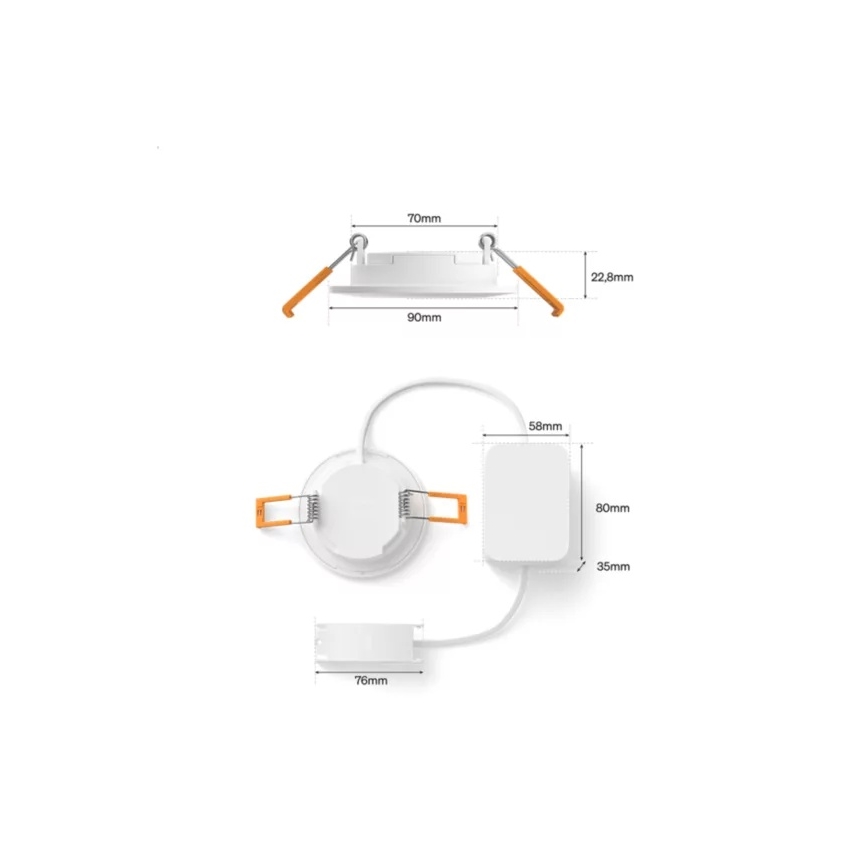 Philips - Plafonnier encastré pour salle de bains LED RGBW dimmable Hue SLIM LED/8,3W/230V 1000-20000K blanc IP44